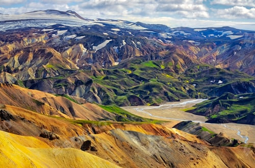 Preview: Landscape view of Landmannalaugar colorful volcanic mountains, Iceland