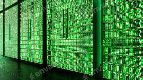 Preview: Big data servers technology background. Future technology concept Internet infrastructure 3d render