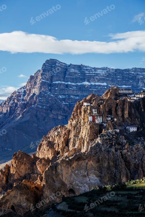 Preview: Dhankar monastry perched on a cliff in Himalayas, India