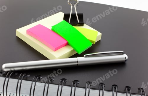 Preview: personal organizer, post-its and steel clip