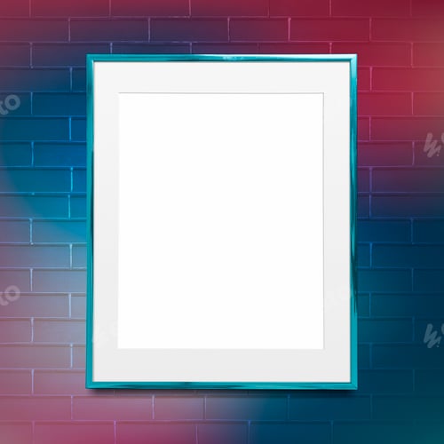 Preview: Blue blank frame mockup