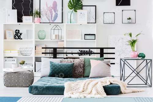 Preview: Mattress in bright bedroom interior