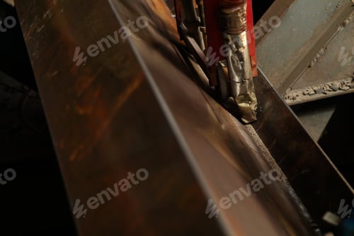 Preview: Automated welding machine in the steel production factory