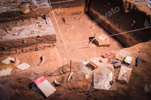 Preview: High angle shot of an archeological site