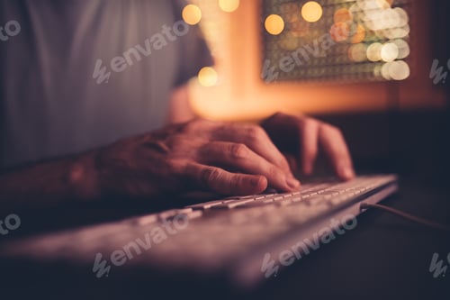 Preview: Hands type computer keyboard