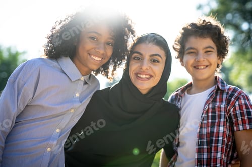 Preview: Cinematic image of a family from the emirates spending time at the park