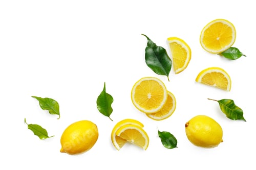 Preview: Composition with lemons isolated on white background