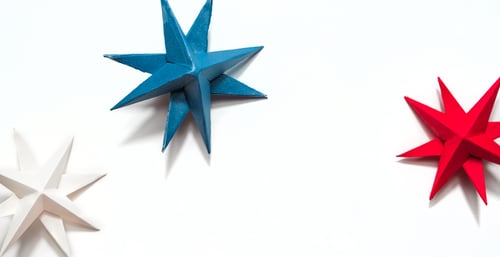 Preview: President's day.American handmade stars on white background.President's day background, holiday card