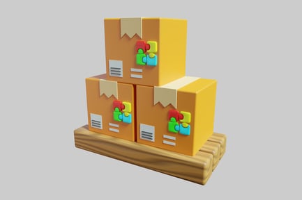 Preview: Pallet with cartoon boxes asset