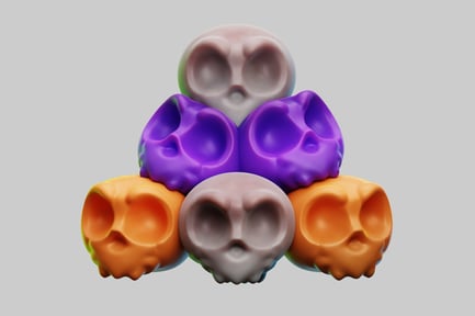 Preview: Stack of skulls in pastel colors
