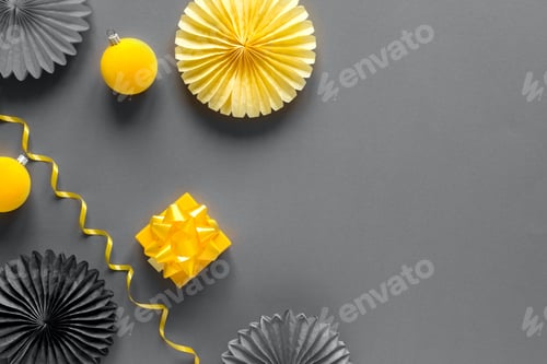 Preview: Christmas composition of paper decorations Color New year