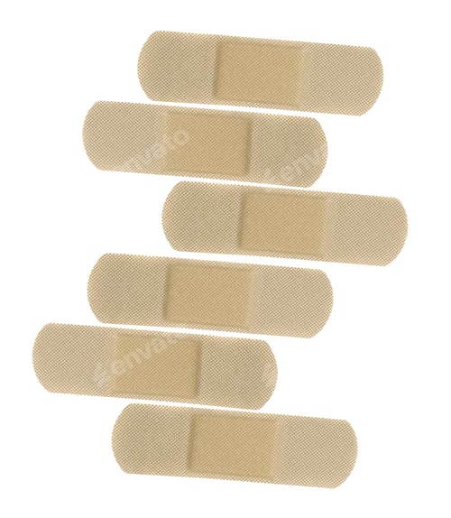 Beige Bandages on a White Background