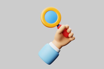 Preview: Hand holding magnifying glass search