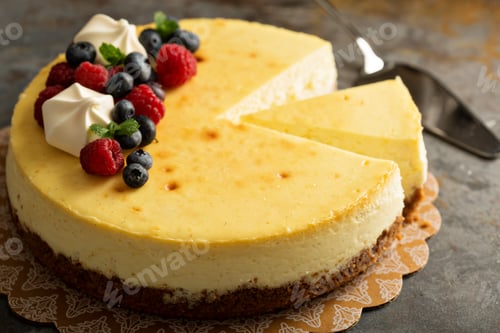 Preview: New York cheesecake on a cake stand