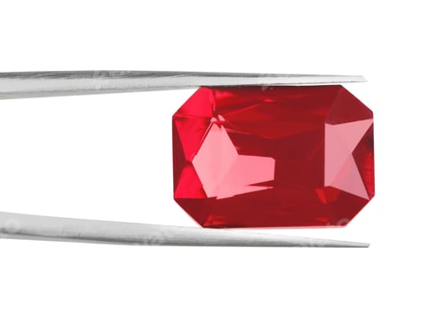 Preview: Tweezers with beautiful gemstone on white background