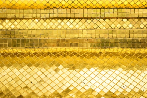 Preview: Glossy Gold mosaic tile wall, texture background