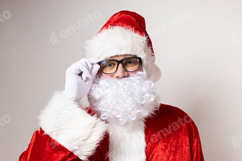 Preview: Santa Claus, portrait on a white background.