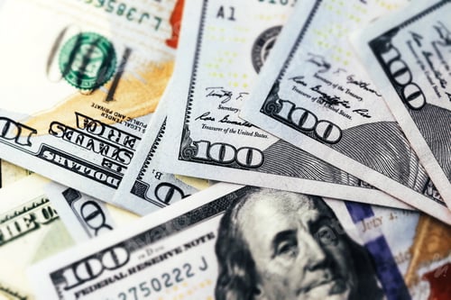 Preview: Close up View of American One Hundred Dollar Bills