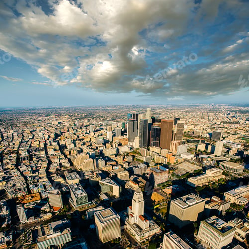 Vista previa: Aerial view of city skyscrapers, Los Angeles, California, USA