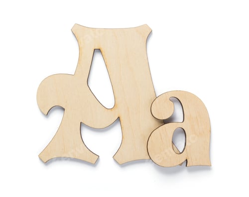 Preview: wooden letters isolated at white