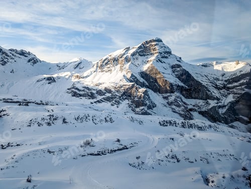 Preview: Ski slopes and mountains, Melchsee-Frutt mountain resort village, Switzerland