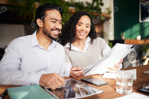 Preview: Collaboration, documents and meeting with a business team in the office, working together on a repo