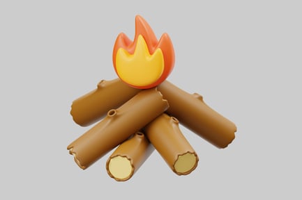 Preview: Cartoon campfire with logs and fire