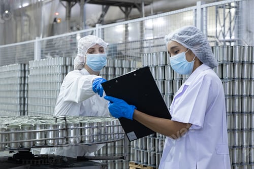 Preview: Quality control inspectors in a food processing plant