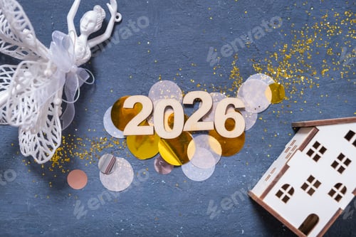 Visualização: Comemorando a chegada de 2026 com decorações e enfeites festivos em um ambiente alegre