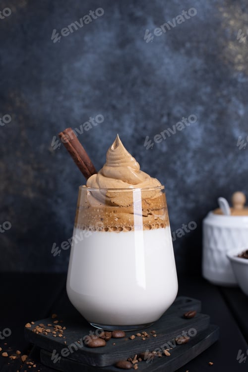 Preview: Dalgona coffee or whipped instant coffee.
