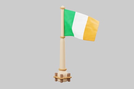Preview: Irish flag on a flagpole