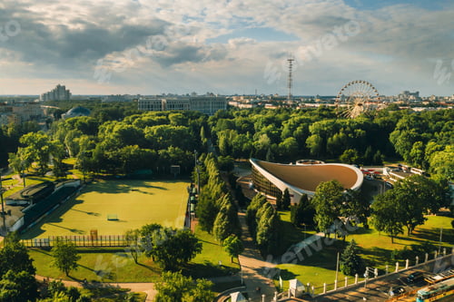 Preview: Sports ground and sports complex in the city's Gorky Park in Minsk.Soccer field and hockey