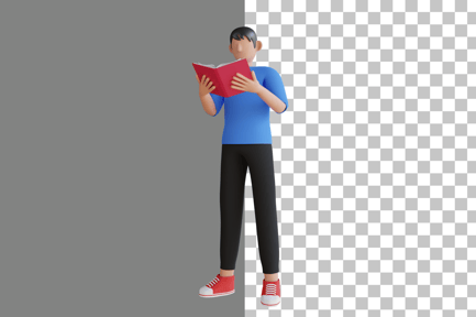 Preview: Character Reading A Book 3D Illustration