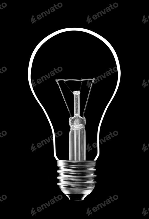 Preview: Close-Up Of Electrical Bulb. Isolated On Black