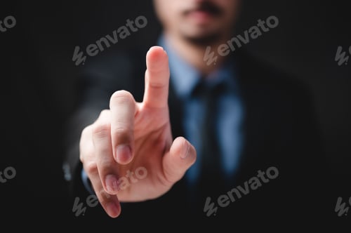 Preview: hand of professional businessman in suit , executive male people person working
