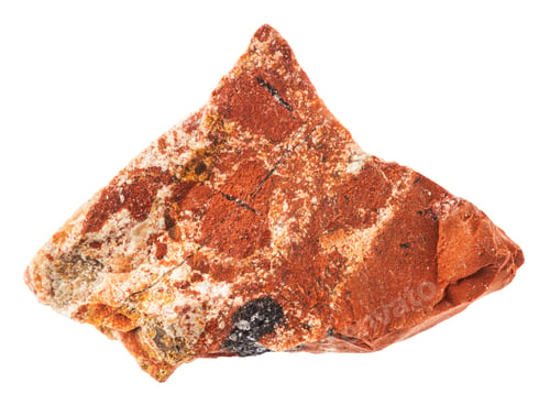 Preview: raw red jasper mineral isolated on white