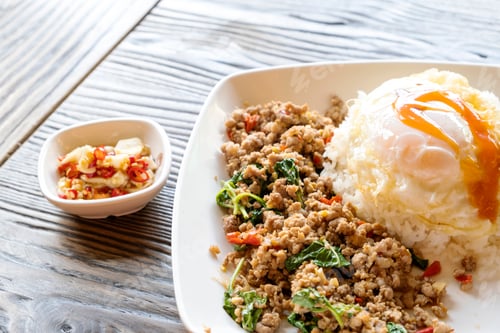 Preview: Fried Rice With Minced Pork Basil And Fried Egg
