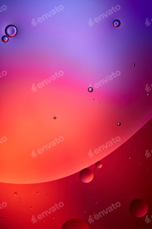 Preview: Beautiful abstract texture from mixed water and oil bubbles in pink and purple color