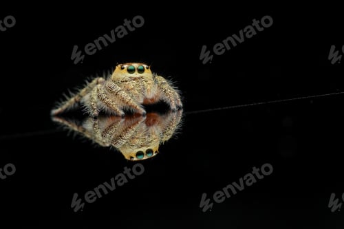 Preview: Macro Shot of a Jumping Spider on Black