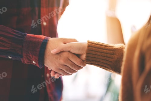 Preview: Closeup image of two people shaking hands