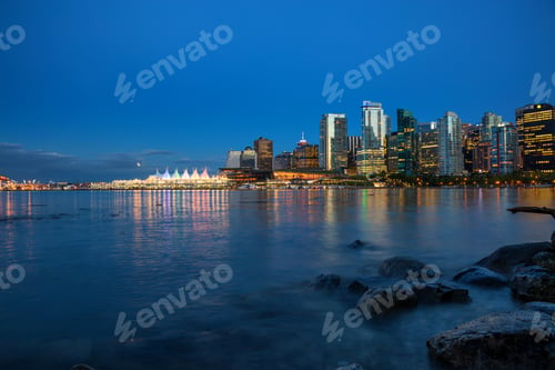Preview: City Skyline after sunset of Downtown Vancouver