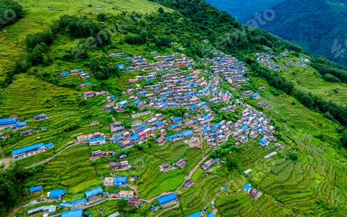 Preview: aerial view of rural sikles village