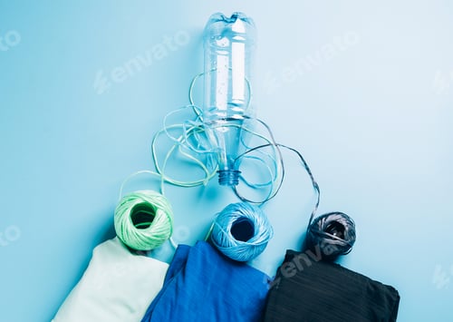 Preview: Polyester fiber synthetic fabrics eco-friendly textile recycled recyclable plastic bottles