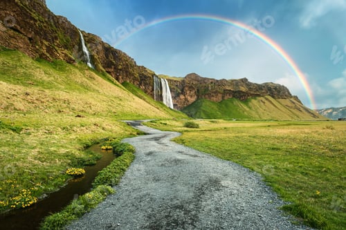 Preview: Seljalandfoss waterfall on Seljalandsa river