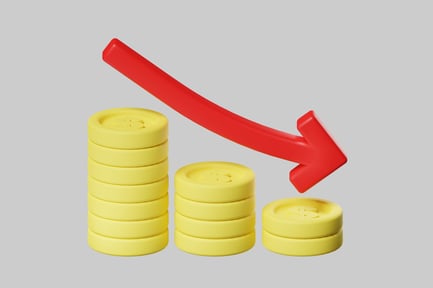 Preview: Financial Loss Chart with Coins