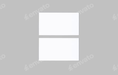 Preview: Mockeup two cutaway, discount, business card on a grey minimalism background copy space. Template