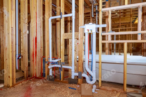Preview: Framed of bathroom Installation in home construction with interior framing