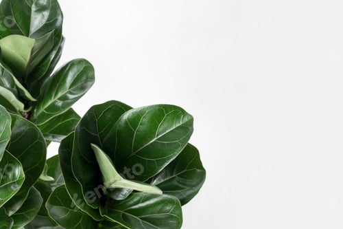 Preview: Fiddle-leaf fig plant on an off white background