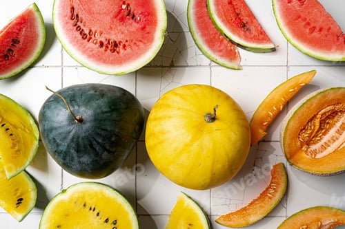 Preview: Fresh organic watermelon and melon