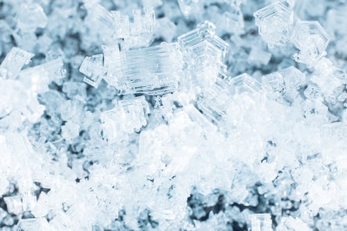 Preview: Crystal structure of ice close up, winter background